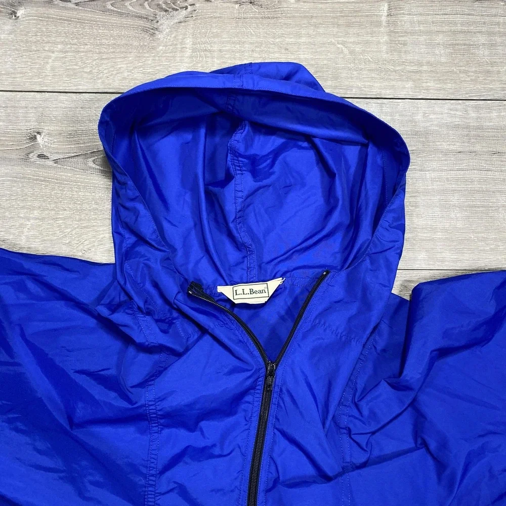 LL Bean Pullover Jacket Mens‎ Large Hooded Windbreaker Anorak Outdoors Hiking